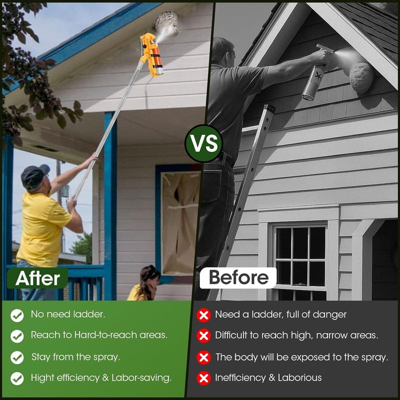 New Fly Spray Can Extension Pole Adaptor, Adjustable Sprayer Bracket Adaptor for Wasp Hornet Bee Spray Long Range, Spray Paint, Window Cleaner, Tree Spray. Spray Can Trigger Handle(Yellow) - Image 4